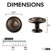 Oil Rubbed Bronze Kitchen Cabinet Knobs - Round Ringed Drawer Handles - 25 Pack of Kitchen Cabinet Hardware