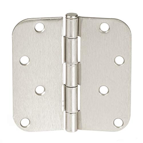 18 Pack of Door Hinges Satin Nickel - 4x4 Inch Interior Hinges for Doors with 5/8" Radius Corners