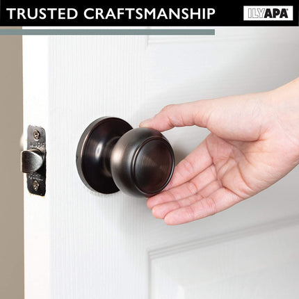 Interior Passage Door Knob - Keyless Hall and Closet Lockset - Oil Rubbed Bronze Finish