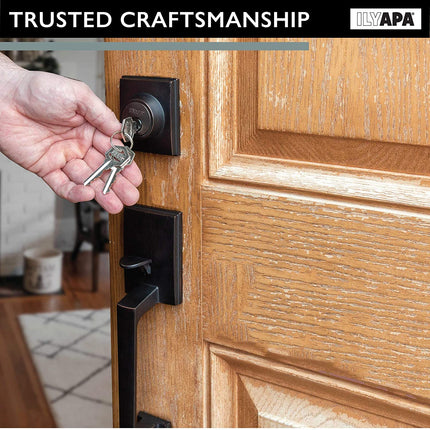 Modern Style Exterior Handle Set - Low Profile Contemporary Design - Oil Rubbed BronzeFinish