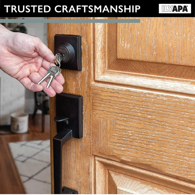 Modern Style Exterior Handle Set - Low Profile Contemporary Design - Oil Rubbed BronzeFinish