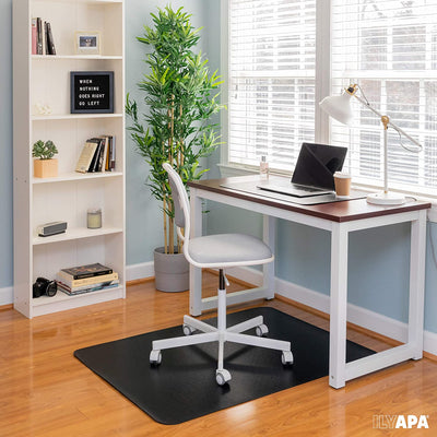 Ilyapa Office Chair Mat for Hardwood Floors 36 x 48 - Black Floor Mats for Desk Chairs