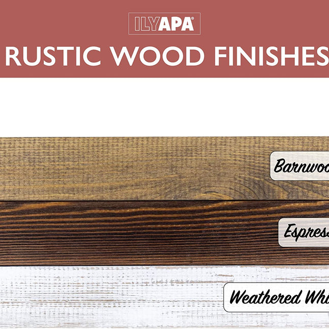 Ilyapa Window Frame Wall Decor 2 Pack - 18x22" Rustic Espresso Wood