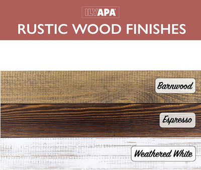 Ilyapa Window Frame Wall Decor 2 Pack - 18x22" Rustic Espresso Wood