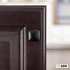 Ilyapa Black Square Kitchen Cabinet Knobs - 5 Pack of Modern Design Handles