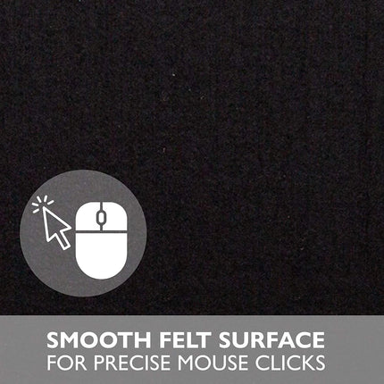 Felt Desk Pad, Black Heather - 36 x 17 Inch Office Computer Mat for Desk