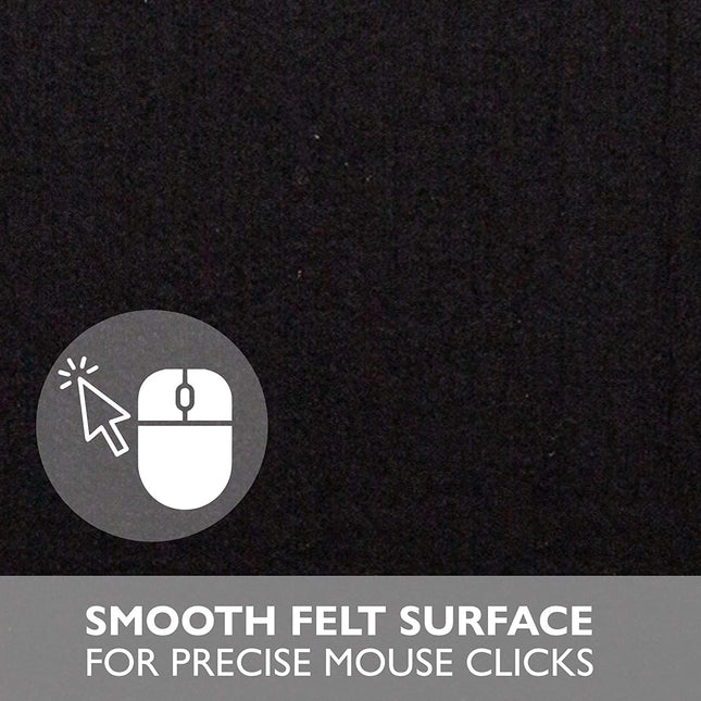 Felt Desk Pad, Black Heather - 36 x 17 Inch Office Computer Mat for Desk