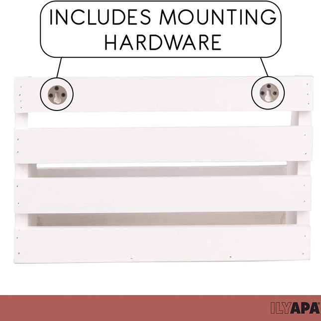 Ilyapa Rustic White Wooden Key and Mail Holder - Wall Mounted