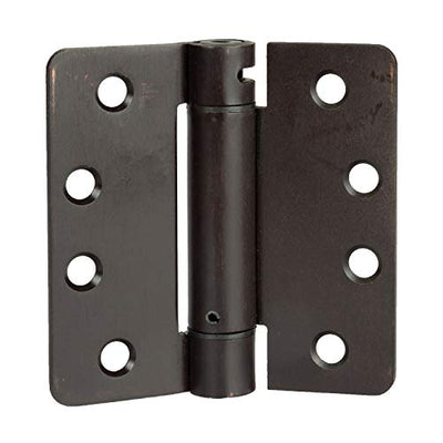 2 Pack of Self Closing Door Hinges Oil Rubbed Bronze - 4 x 4 Inch Interior Hinges for Doors with 1/4" Radius
