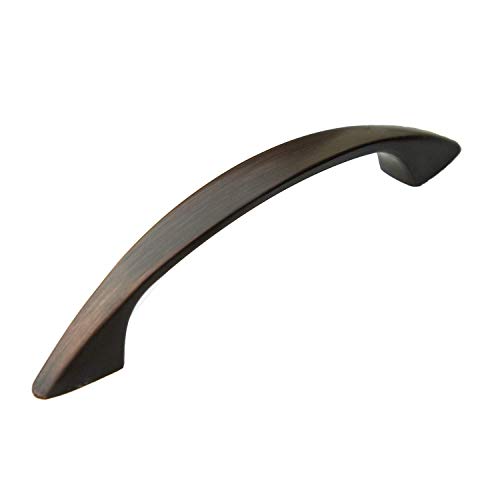 Oil Rubbed Bronze Kitchen Cabinet Pull Handles - 3 Inch Hole Center Handle Pulls - 10 Pack of Kitchen Cabinet Hardware