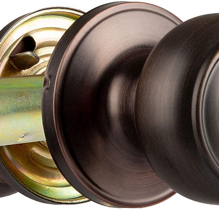 Interior Passage Door Knob - Keyless Hall and Closet Lockset - Oil Rubbed Bronze Finish