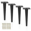 Ilyapa Tapered Metal Furniture Leg - Set of 4 Black 8 Inch Tapered Replacement Furniture Feet for Sofas, Chairs, Tables