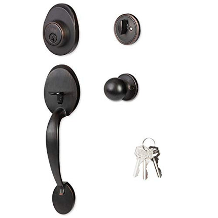 Ilyapa Front Entry Door Handle Set with Deadbolt - Classic, Oil Rubbed Bronze
