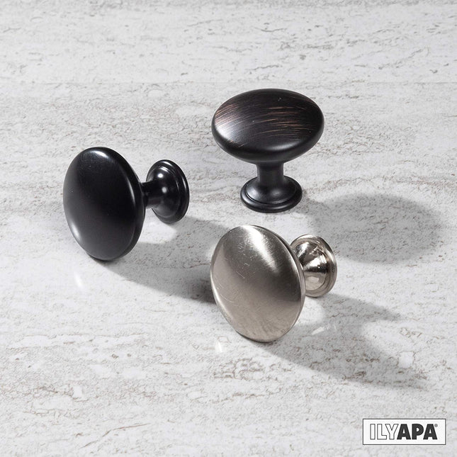 Black Kitchen Cabinet Knobs - Round Drawer Handles - 25 Pack of Kitchen Cabinet Hardware