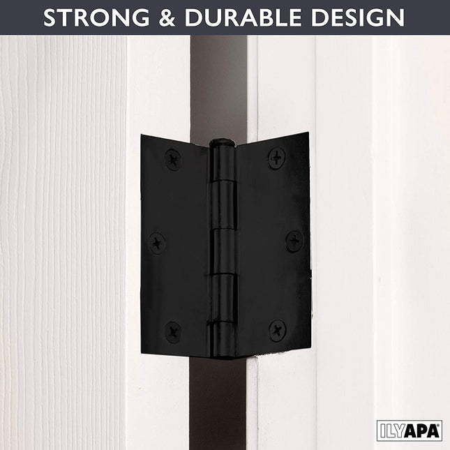 18 Pack of Door Hinges Black - 3 ¬¨Œ© x 3 ¬¨Œ© Inch Square Interior Hinges for Doors