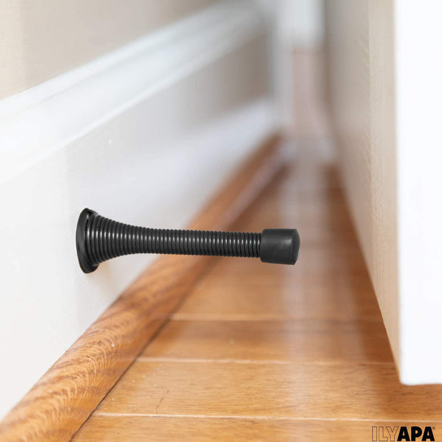 15 Pack Spring Door Stops, Black - 3 ¬¨¬∫ Inch Heavy Duty Door Stop - Traditional Spring Door Stop with Rubber Bumper