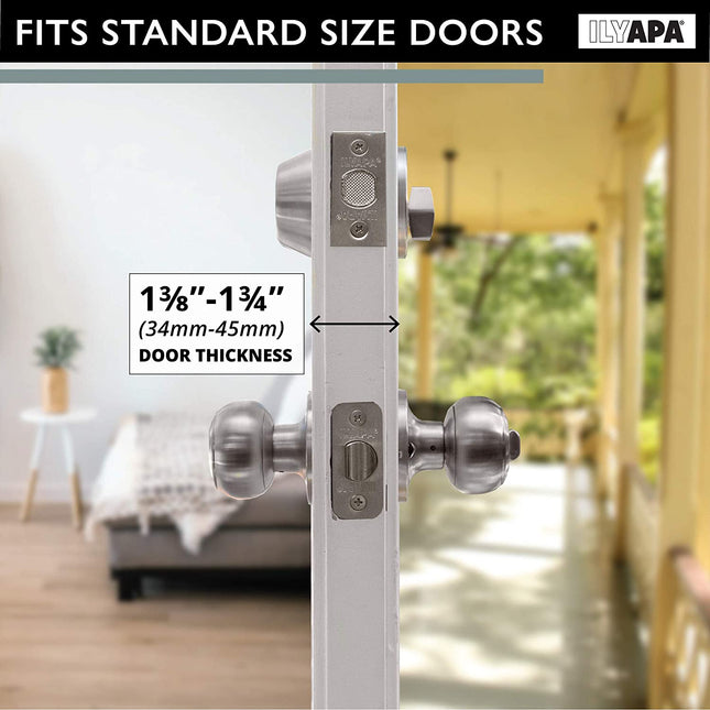 Ilyapa Entry Knob with Deadbolt Set - Colonial, Satin Nickle 3 Pack