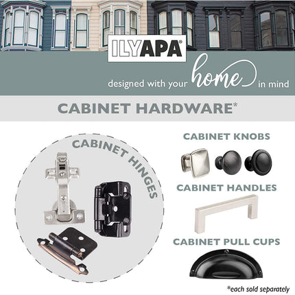 Self Closing Cabinet Hinges Oil Rubbed Bronze, 50 Pack - 3/8 Inch Inset Variable Overlay Kitchen Cabinet Door Hinge Hardware