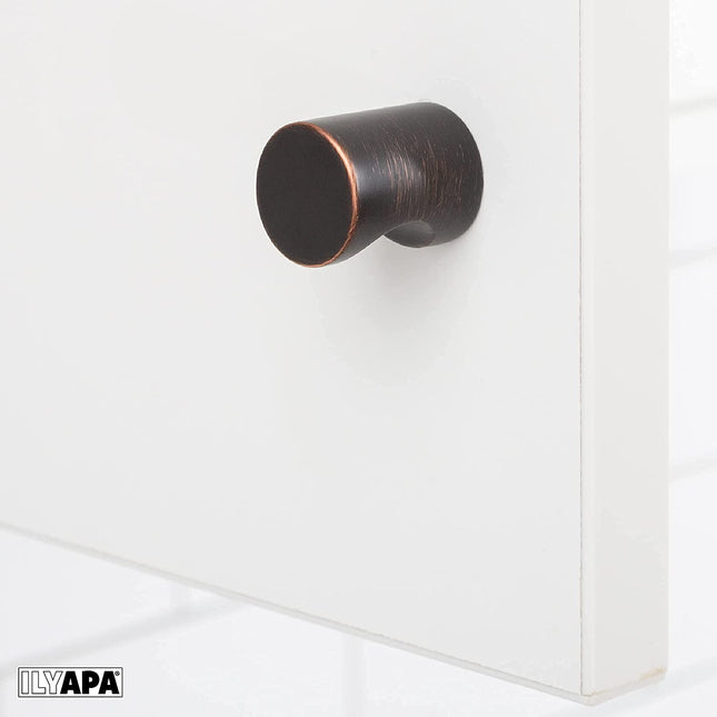 Oil Rubbed Bronze Kitchen Cabinet Knobs- Minimalist Cylindrical Whistle-10 Pack