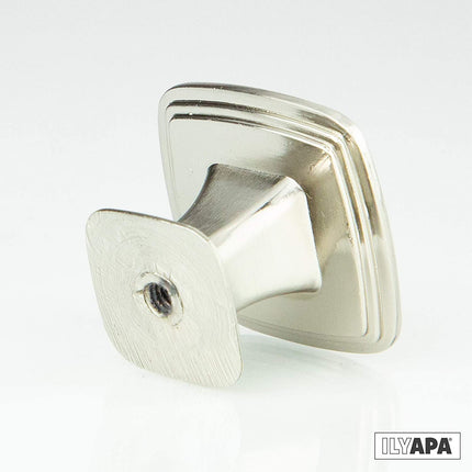 Satin Nickel Square Kitchen Cabinet Knobs - 10 Pack of Drawer Handles Hardware