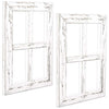 Ilyapa Window Frame Wall Decor 2 Pack - 11x15" Rustic White Wood