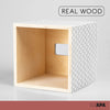 Ilyapa Wooden Tissue Box Cover, White Wood Triangle Design - Modern Printed White Wooden Tissue Holders