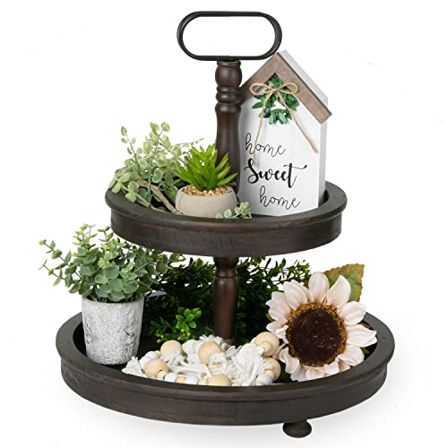 Home Decor Rustic Home Sweet Home Kitchen Decor Tiered Tray