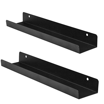Ilyapa Vinyl Records Holder Shelf - Pack of 2, 4, or 8 Shelves - Metal Black Wall Mount Record Display