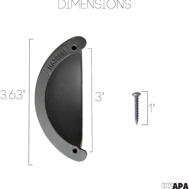Oil Rubbed Bronze Kitchen Cabinet Pulls - 3 Inch Hole Center Bin Cup Drawer Handles - 5 Pack of Kitchen Cabinet Hardware