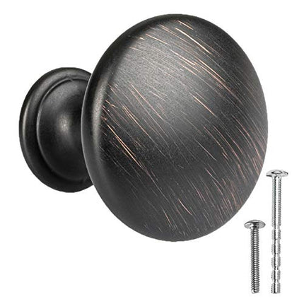 Oil Rubbed Bronze Kitchen Cabinet Knobs - Round Drawer Handles - 25 Pack of Kitchen Cabinet Hardware