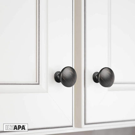 Oil Rubbed Bronze Kitchen Cabinet Knobs - Round Drawer Handles - 25 Pack of Kitchen Cabinet Hardware