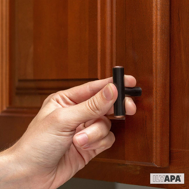 Oil Rubbed Bronze Kitchen Cabinet Knobs, 25 Pack - T-Knob Drawer Pull Handle Hardware