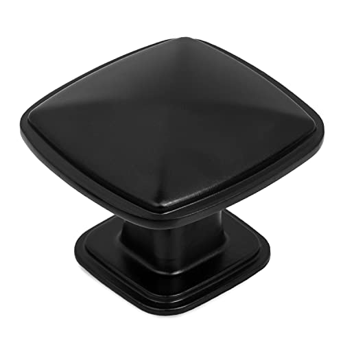 Ilyapa Black Square Kitchen Cabinet Knobs - 50 Pack of Drawer Handles Hardware