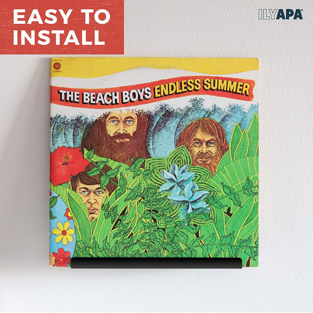 Vinyl Record Display Wall Mount, 6 Pack - Black Acrylic Record Holder Shelf