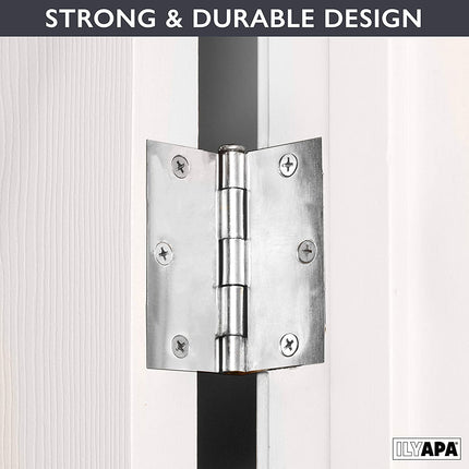 18 Pack of Door Hinges Satin Nickel - 3 ¬¨Œ© x 3 ¬¨Œ© Inch Square Interior Hinges for Doors