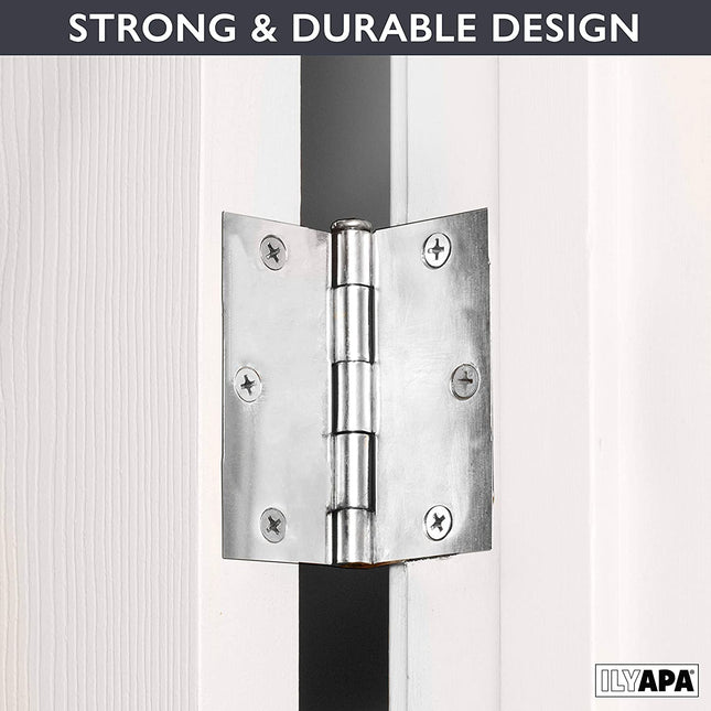 18 Pack of Door Hinges Satin Nickel - 3 ¬Ω x 3 ¬Ω Inch Square Interior Hinges for Doors