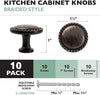 Ilyapa Oil Rubbed Bronze Kitchen Cabinet Knobs - Round Braided Drawer Handles - 10 Pack of Kitchen Cabinet Hardware