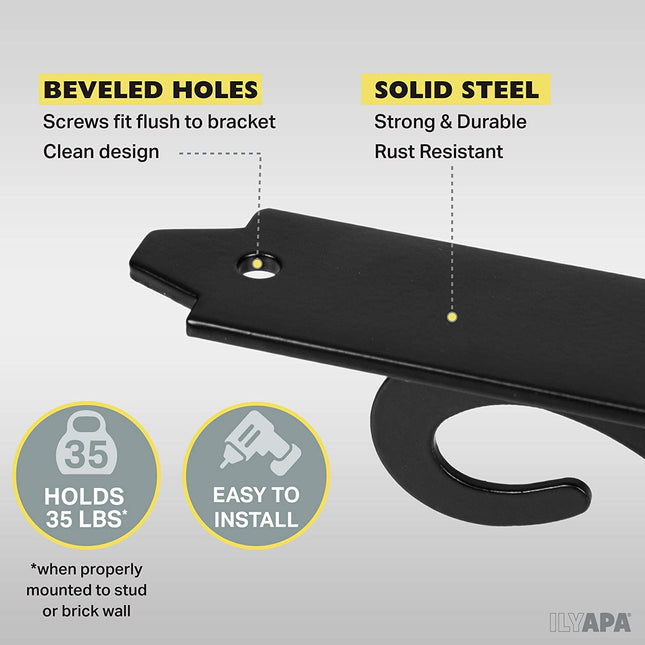 Heavy Duty Floating Shelf Brackets, 4 Pack - 4x6 Inch Decorative Metal Shelf Holders for Wall Mount Shelves