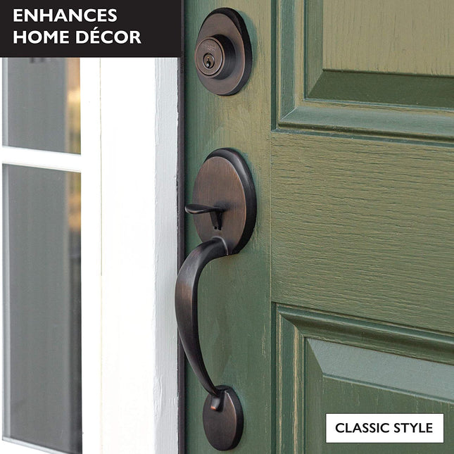 Ilyapa Front Entry Door Handle Set with Deadbolt - Classic, Oil Rubbed Bronze