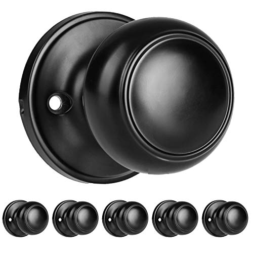 Decorative Non-Turning Dummy Door Knob Handle - Matte Black Finish