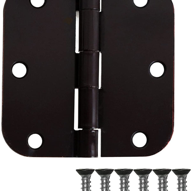 Ilyapa 48 Pack of Door Hinges Oil Rubbed Bronze-3.5 x 3.5" Interior-5/8" Corners