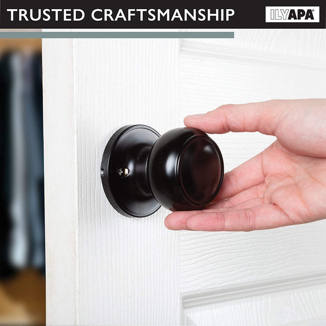 Decorative Non-Turning Dummy Door Knob Handle - Matte Black Finish