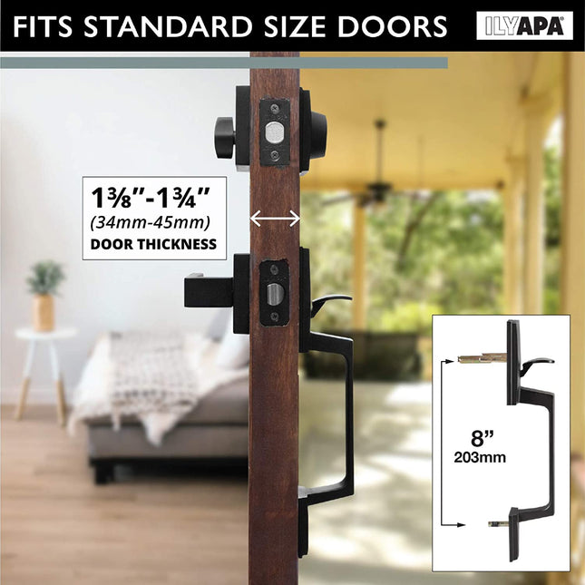 Modern Style Exterior Handle Set - Low Profile Contemporary Design - Oil Rubbed BronzeFinish