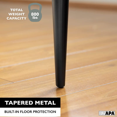 Ilyapa Tapered Metal Furniture Leg-Set of 4 Black 16" Replacement Furniture Feet