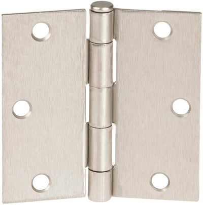 18 Pack of Door Hinges Chrome - 3 ½ x 3 ½ Inch Square Interior Hinges for Doors