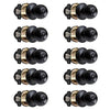Privacy Door Knobs for Bed and Bath - Ball, Matte Black Interior Keyless 10 Pack