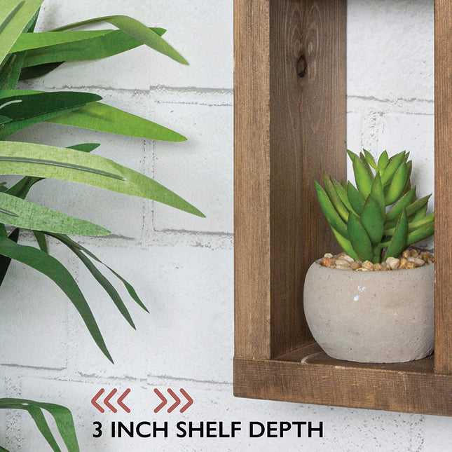 Ilyapa Knick Knack Shelf, Barnwood - Wall Mount or Freestanding Organizer Stand for Oils, Coffee Mugs, Crystals, Rocks, Curios & More