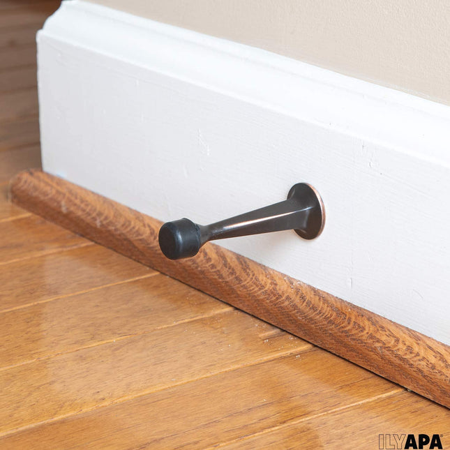 10 Pack of Door Stops Oil Rubbed Bronze - 3 1/4 Inch Heavy Duty Door Stop with Rubber Bumper