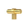 Brushed Gold Kitchen Cabinet Knobs, 10 Pack - Contemporary T-Knob Drawer Pull Handle Hardware