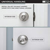 Interior Privacy Door Knobs, 10 Pack - Keyless Locking Ball-Satin Nickel Finish
